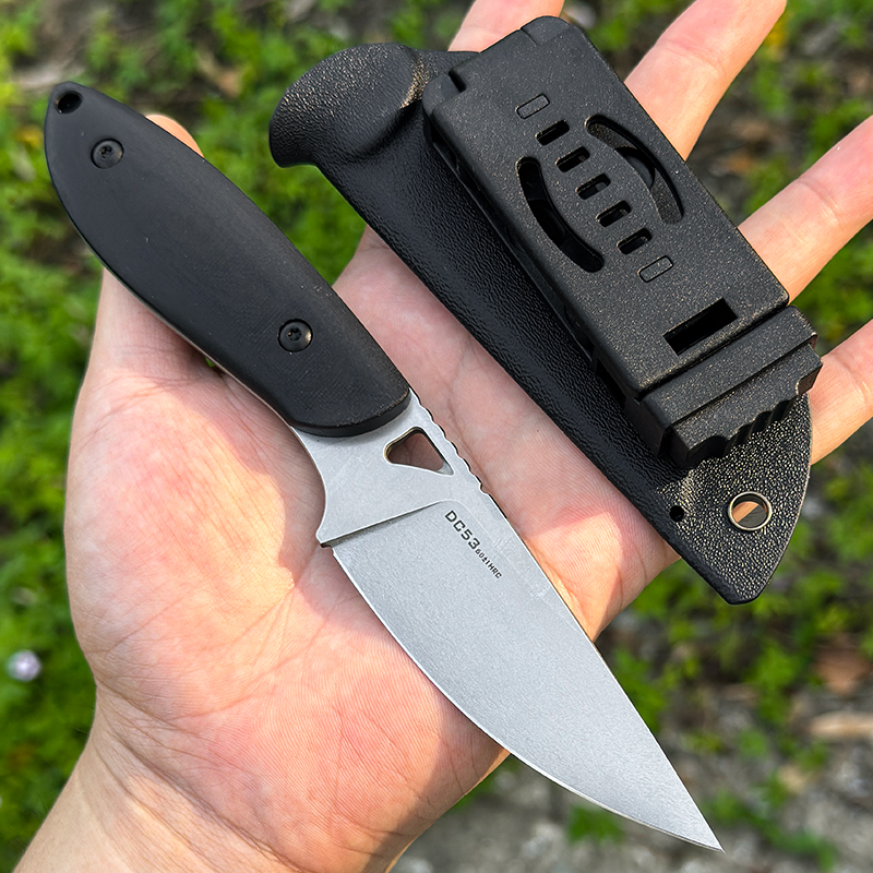 Hunting Camp Outdoor Kitchen - DC53 Steel G10 Handle Fixed Knife