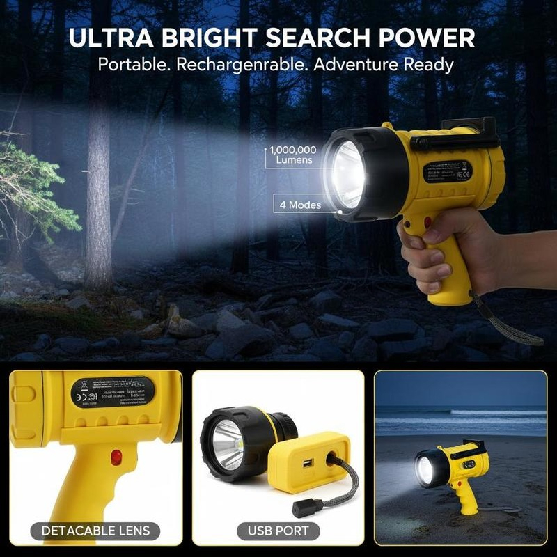 Handheld Searchlight 1000,000  - Hunting Outdoor review and price