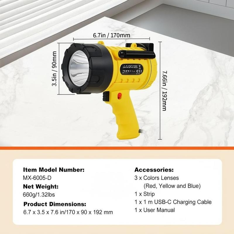 Handheld Searchlight 1000,000  - Hunting Outdoor review and price