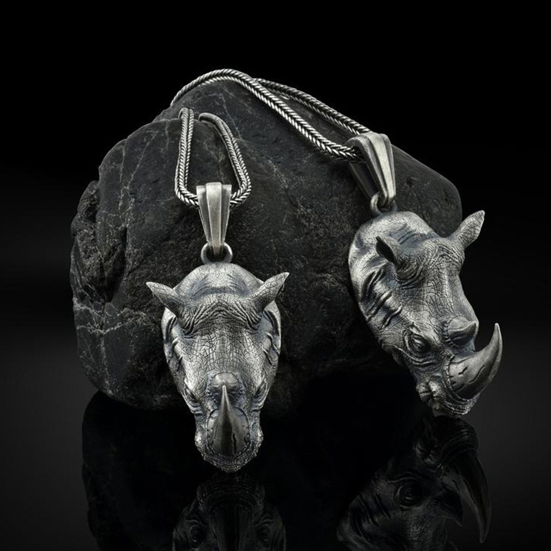 1Pcs Pure Tin Rhino Head Penda - Wildman Hunting & Outdoor Polokwane review and price