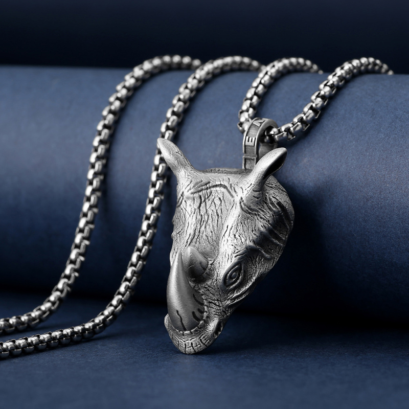 1Pcs Pure Tin Rhino Head Penda - Wildman Hunting & Outdoor Polokwane review and price