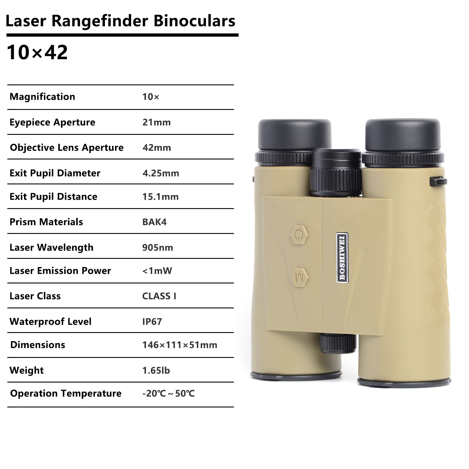 BOSHIWEI 10x42 Laser Rangefind - Rangefinder Laser Hunting review and price