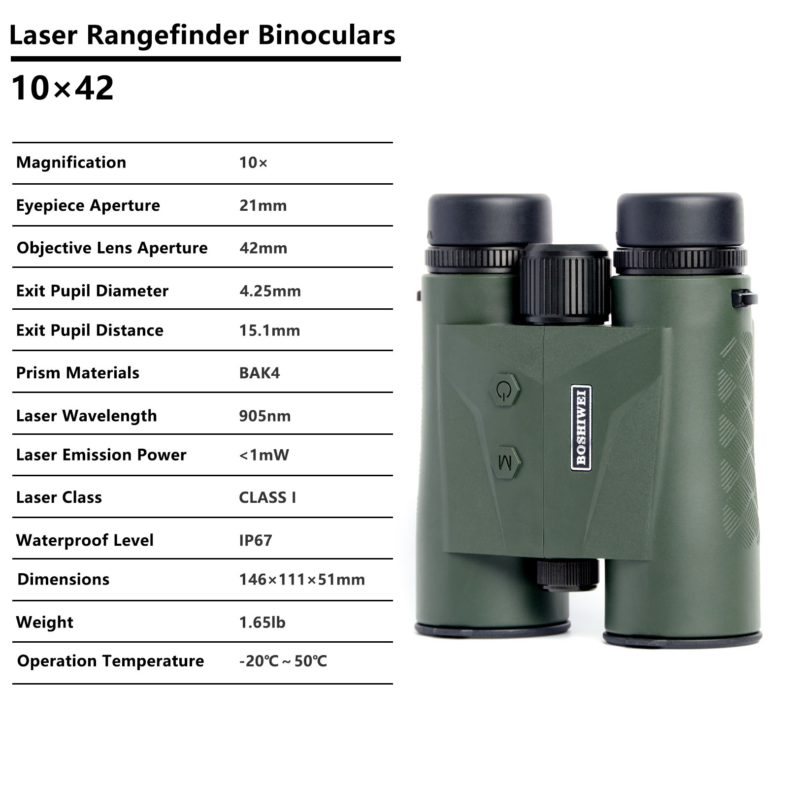 BOSHIWEI 10x42 Laser Rangefind - Rangefinder Laser Hunting review and price